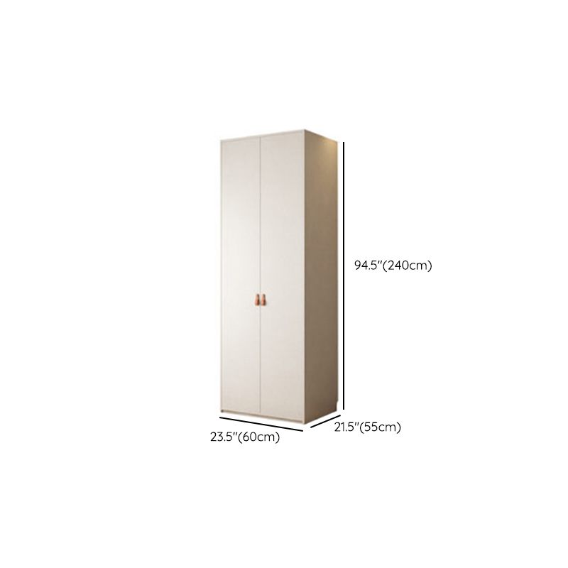 Modern White Wardrobe Cabinet Engineered Wood Wardrobe with Garment Rod