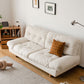 Contemporary Sofa Faux Leather Armless Sofa with Loose Back for Living Room