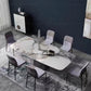 Modern Sintered Stone Table Set of 5/7 with Rectangle Table Dining Set with Fabric Leather Chairs Clearhalo 'Dining Room Sets' 'Dining Tables & Seating' 'dining_room_set' 'furn' 'furn_dining_room_set' 'Furniture' 'furniture_dining_room_set' 'Kitchen & Dining Furniture' 'kitchen&dining_furn' 'kitchen' 1200x1200_33c1248e-6312-4f6c-bfaa-f562da7a4dba