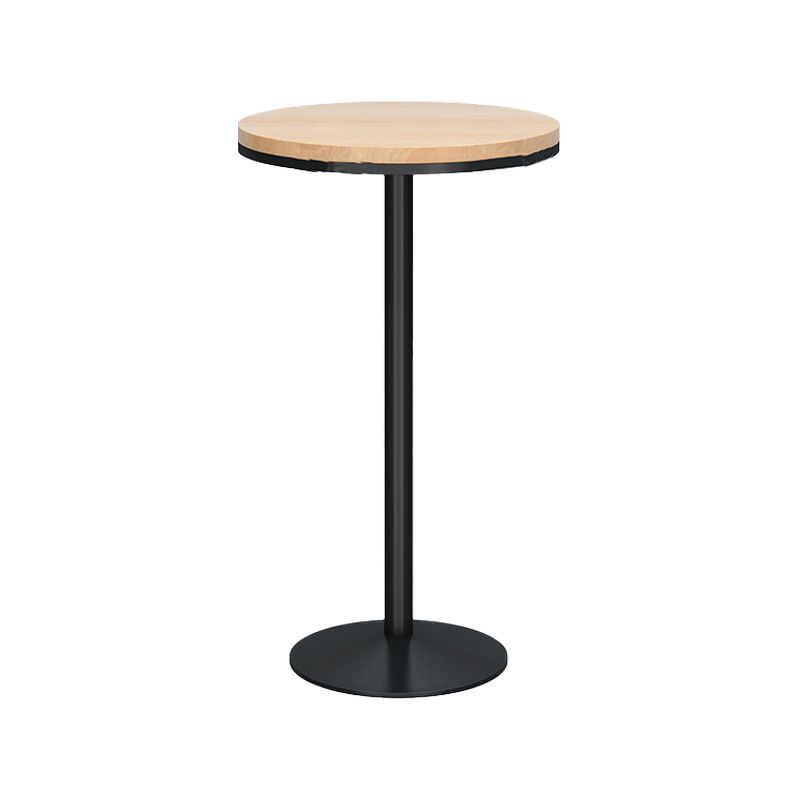 Modern Round Bar Dining Table Indoor Wood Top Bar Height Pub Table Iron Base Clearhalo 'Bar Furniture' 'Bar Tables' 'bar_tables' 'furn' 'furn_bar_tables' 'Furniture' 'furniture_bar_tables' 'Kitchen & Dining Furniture' 'kitchen&dining_furn' 'kitchen' 1200x1200_33c1d835-b9c2-45d9-a354-305b447402db
