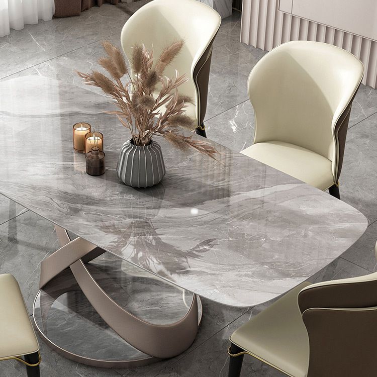 Nordic 1/4/5/6-teiliges rechteckiges Esszimmer-Set mit Esstisch-Set mit gesinterter Steinplatte