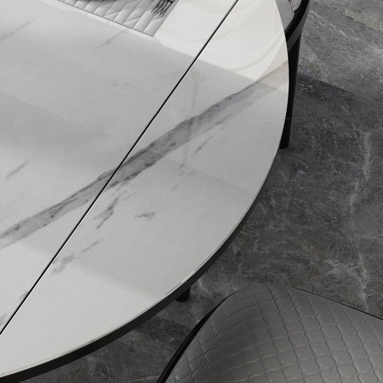 Industrial Style Dining Table Sintered Stone Drop-Leaf Table with 4 Legs Clearhalo ' dining_table' 'Dining Tables & Seating' 'Dining Tables' 'furn' 'furn_dining_table' 'Furniture' 'furniture_dining_table' 'Kitchen & Dining Furniture' 'kitchen&dining_furn' 'kitchen' 'kitchen_dining_table' 1200x1200_33c2dd50-65f7-4143-aae6-a3686f431910