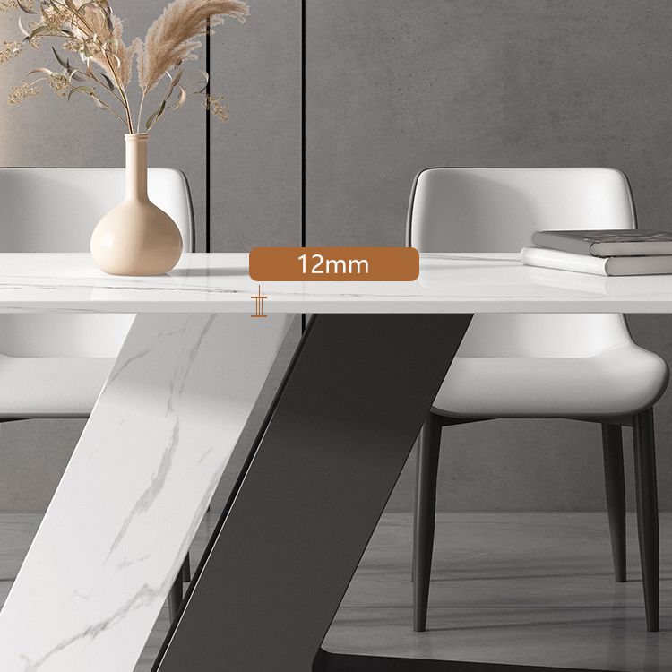 Set da tavolo da cima top a pietra bianca moderna 1/4/5/7 pezzi set da pranzo con sedie imbottite