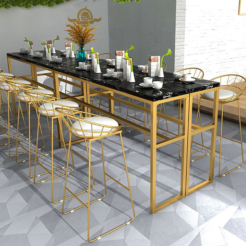 Glam Style Faux Marble Bar Counter Table Rectangle Bar Counter Table for Kitchen Clearhalo 'Bar Furniture' 'Bar Tables' 'bar_tables' 'furn' 'furn_bar_tables' 'Furniture' 'Kitchen & Dining Furniture' 1200x1200_33c40bde-fe51-4d15-9e39-8bfbaaed19f8