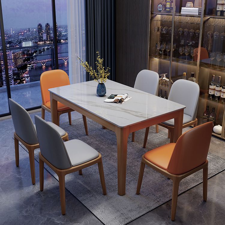 Table à manger moderne du milieu du siècle Top Top Natural Finish Mands Dîner Table sans chaise