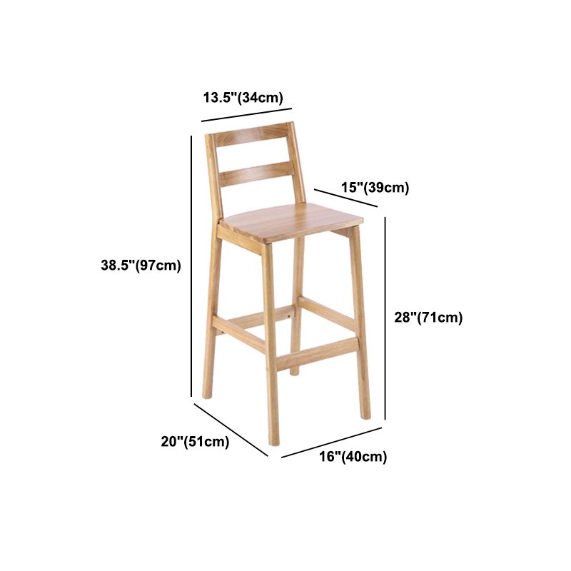 Café Simple Solid Wood Barstool taburete de bar con respaldo con respaldo