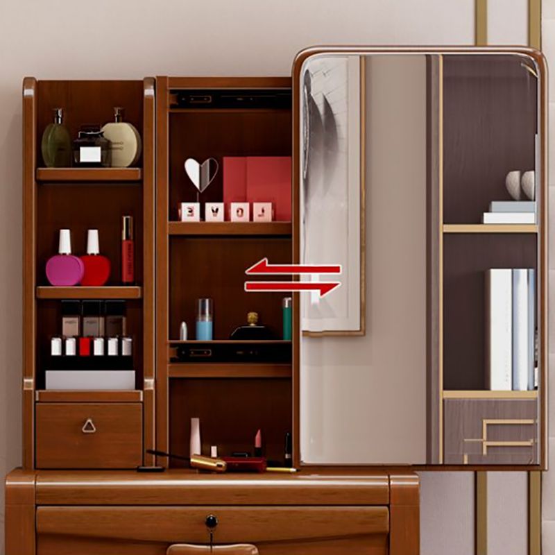 Mirador de dormitorio de tradiciones de madera maciza con tocador de cajones