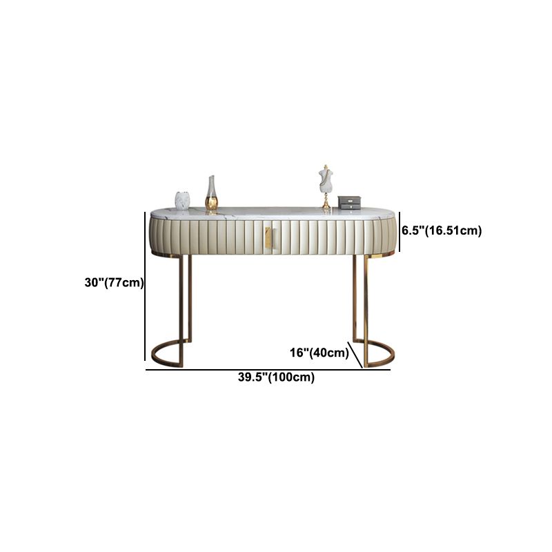 Set di sgabelli da trucco in pietra e in pelle in pelle, alto 30,3 "