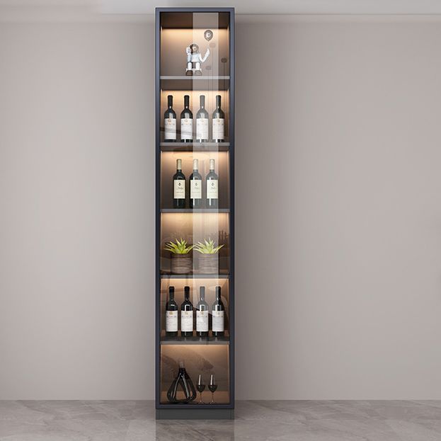 Gabinete contemporáneo de puertas de vidrio de madera de ingeniería sin luces LED sin luces LED