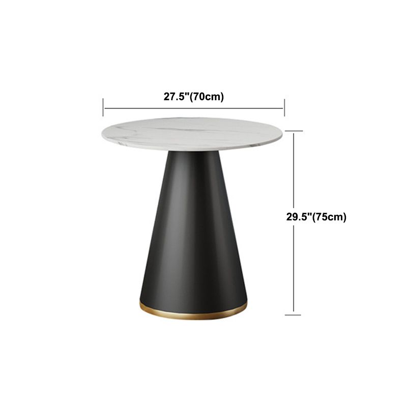 Black Metal Base Traditional Luxury Round Table Sintered Stone Dining Table with Pedestal Clearhalo 'Dining Tables & Seating' 'Dining Tables' 'dining_table' 'furn' 'furn_dining_table' 'Furniture' 'Kitchen & Dining Furniture' 1200x1200_33cda9f2-7f14-488d-b5ca-d6f45108808d