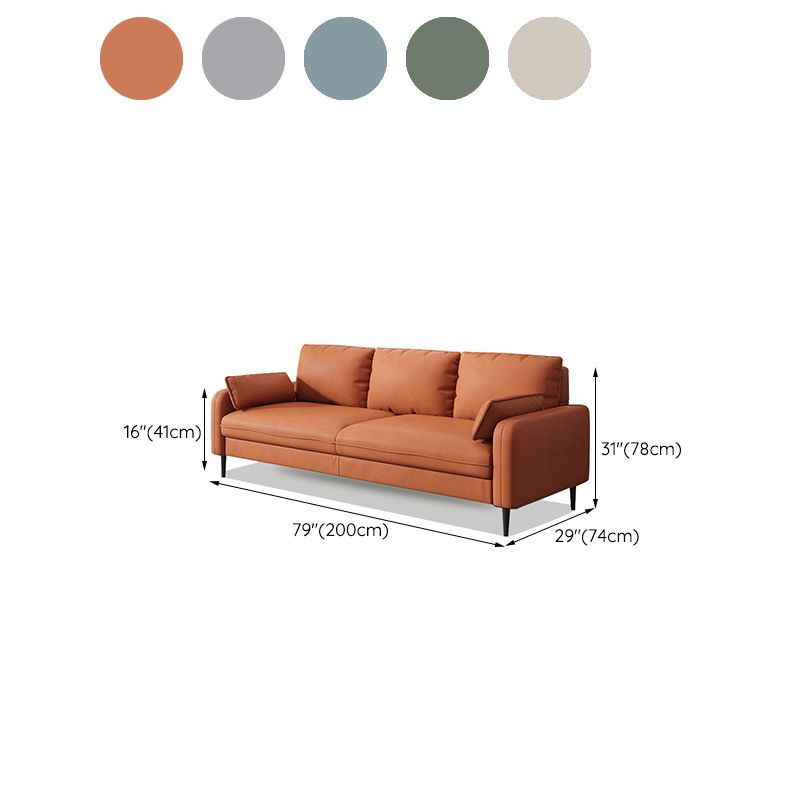 Modern Leather Standard Sofa Stain Resistant Settee with Legs
