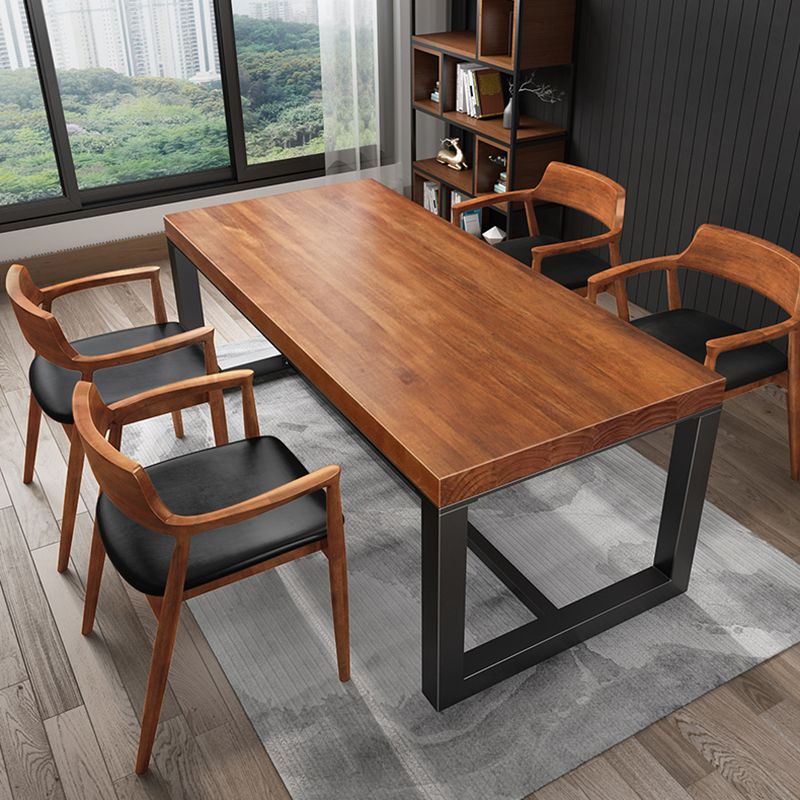 Industrial Rectangular Office Desk Brown Solid Wood Writing Desk Clearhalo 'furn' 'furn_office_desk' 'Furniture' 'Office Desks' 'Office Furniture' 'office_desk' 1200x1200_33d07c3f-c5cc-4f83-a697-67d007c35fea