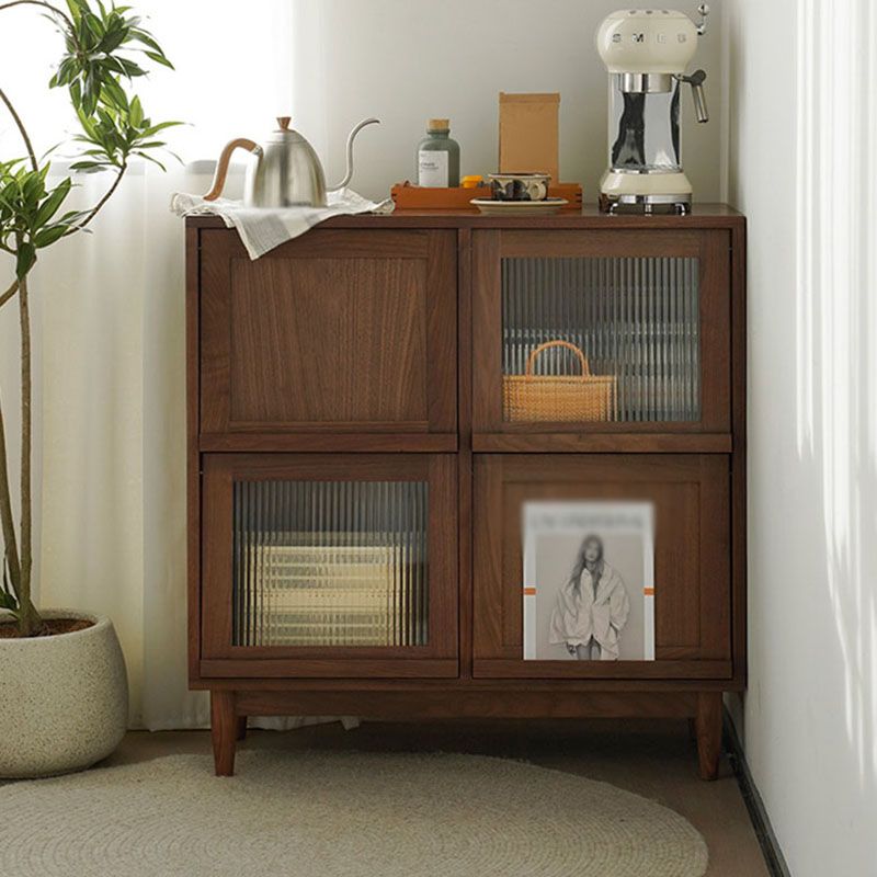 4 Doors Wood Buffet Server 37-inch Height Kitchen Server for Dinning Room Clearhalo 'buffet_sideboard' 'Buffets & Sideboards' 'furn' 'furn_buffet_sideboard' 'Furniture' 'Kitchen & Dining Furniture' 1200x1200_33d15d7d-38e1-460b-a3e3-99d1fa26395d