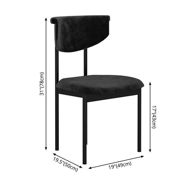 Contemporary Kitchen Black Dining Side Chair Metal Opening Back Dining Side Chair Clearhalo ' kitchen&dining_furn' 'Dining Chairs' 'Dining Tables & Seating' 'dining_chair' 'furn' 'furn_dining_chair' 'Furniture' 'furniture_dining_chair' 'Kitchen & Dining Furniture' 'kitchen' 1200x1200_33d1678c-269d-4339-a080-dfa9d143553f