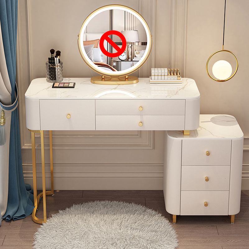 Solid Wood Makeup Vanity Desk Storage Dressing Table Stool Set with Drawer Clearhalo 'Bedroom Furniture' 'furn' 'furn_makeup_vanities' 'Furniture' 'Makeup Vanities' 'makeup_vanities' 1200x1200_33d1c799-a46c-4b4c-a876-f73d31461797