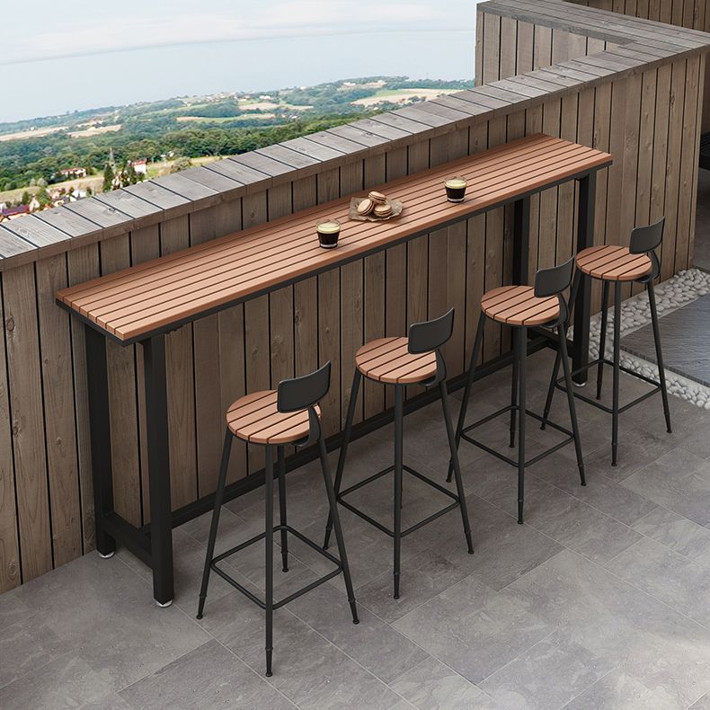 Industrial Metal Counter-height Stool Footrest Low Back Outdoor Counter Bar Stool in Black Clearhalo 'Bar Furniture' 'Bar Stools' 'bar_stools' 'furn' 'furn_bar_stools' 'Furniture' 'Kitchen & Dining Furniture' 1200x1200_33d24af7-cd12-4130-917d-308e24d5067e