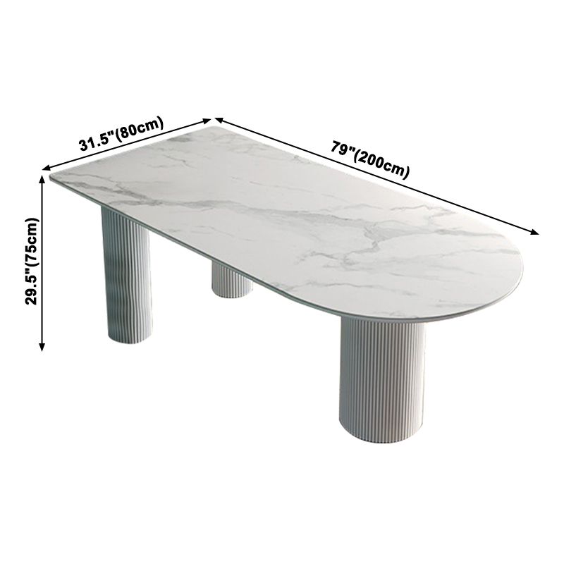 Metal Contemporary Free Form Table White Sintered Stone Table for Dining Room Clearhalo ' dining_table' 'Dining Tables & Seating' 'Dining Tables' 'furn' 'furn_dining_table' 'Furniture' 'furniture_dining_table' 'Kitchen & Dining Furniture' 'kitchen&dining_furn' 'kitchen' 'kitchen_dining_table' 1200x1200_33d25512-8079-4e55-9faf-93d00f7af796