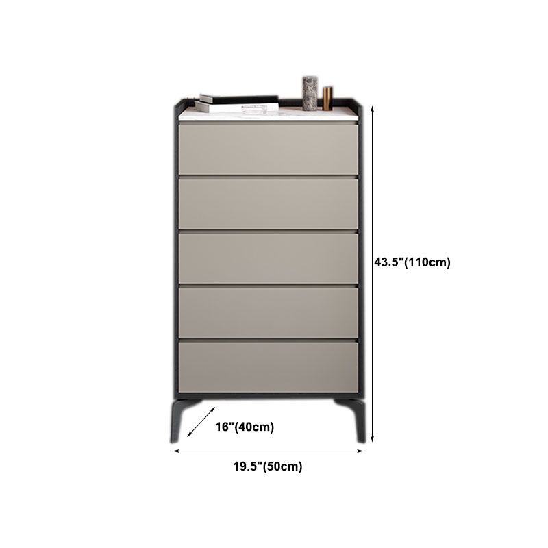 Hedendaagse gemanipuleerde houten borst slaapkamer opbergkast in grijs met laden