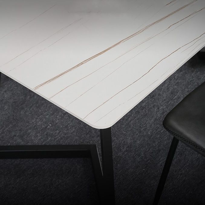 Modern Style Rectangle Dining Table Stone Dining Room Collection for Indoor Clearhalo 'Dining Tables & Seating' 'Dining Tables' 'dining_table' 'furn' 'furn_dining_table' 'Furniture' 'furniture_dining_table' 'Kitchen & Dining Furniture' 'kitchen' 'kitchen_dining_table' 1200x1200_33d3d08d-5f8d-465d-8a5d-63963704fd59