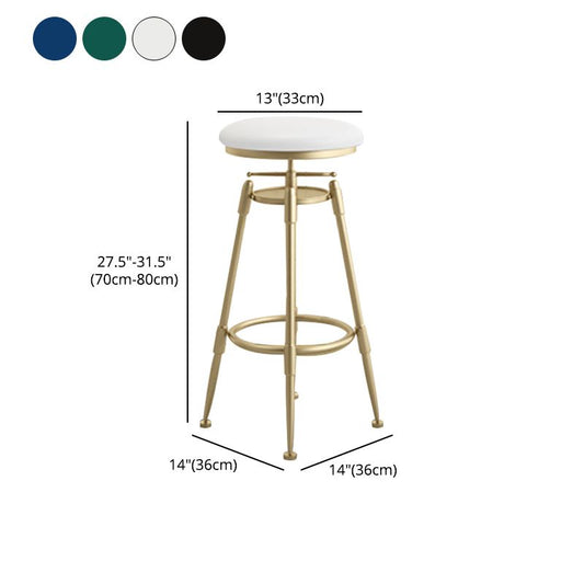 Glam Rotatable Liftable Counter Stool Iron Cafe Bar Stool with Cushion and Pedal Clearhalo 'Bar Furniture' 'Bar Stools' 'bar_stools' 'furn' 'furn_bar_stools' 'Furniture' 'furniture_bar_stools' 'Kitchen & Dining Furniture' 1200x1200_33d75479-2458-488f-9ec2-6dd3f30d41eb