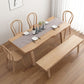 Pine Wood Dining Table Traditional Luxury Dining Table with 4 Legs
