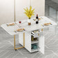Modern Style Dining Table White Sintered Stone Drop-Leaf Dining Table for Home Use Clearhalo ' dining_table' 'Dining Tables & Seating' 'Dining Tables' 'furn' 'furn_dining_table' 'Furniture' 'furniture_dining_table' 'Kitchen & Dining Furniture' 'kitchen&dining_furn' 'kitchen' 'kitchen_dining_table' 1200x1200_33d976e1-6b97-4d65-831f-f68f9926d436