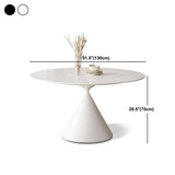Round Sintered Stone Dining Table Modern Dining Table with Steel Pedestal Base for Home Clearhalo 'Dining Tables & Seating' 'Dining Tables' 'dining_table' 'furn' 'furn_dining_table' 'Furniture' 'Kitchen & Dining Furniture' 1200x1200_33d99a8e-448c-4de8-8def-7a1ca0adb300