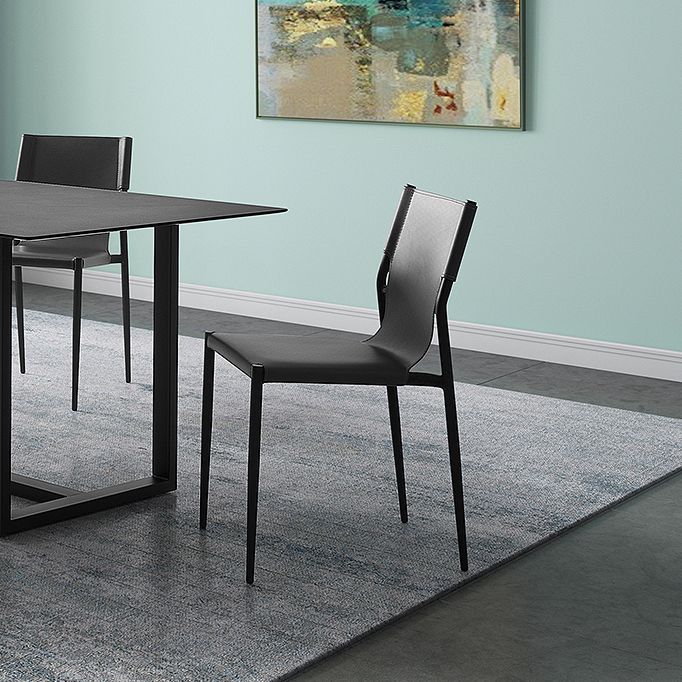 Minimalist Leather Dining Chairs Armless Solid Back Chairs for Kitchen Clearhalo 'Dining Chairs' 'Dining Tables & Seating' 'dining_chair' 'furn' 'furn_dining_chair' 'Furniture' 'furniture_dining_chair' 'Kitchen & Dining Furniture' 1200x1200_33da8e54-3e31-4473-91e6-fb961965696d