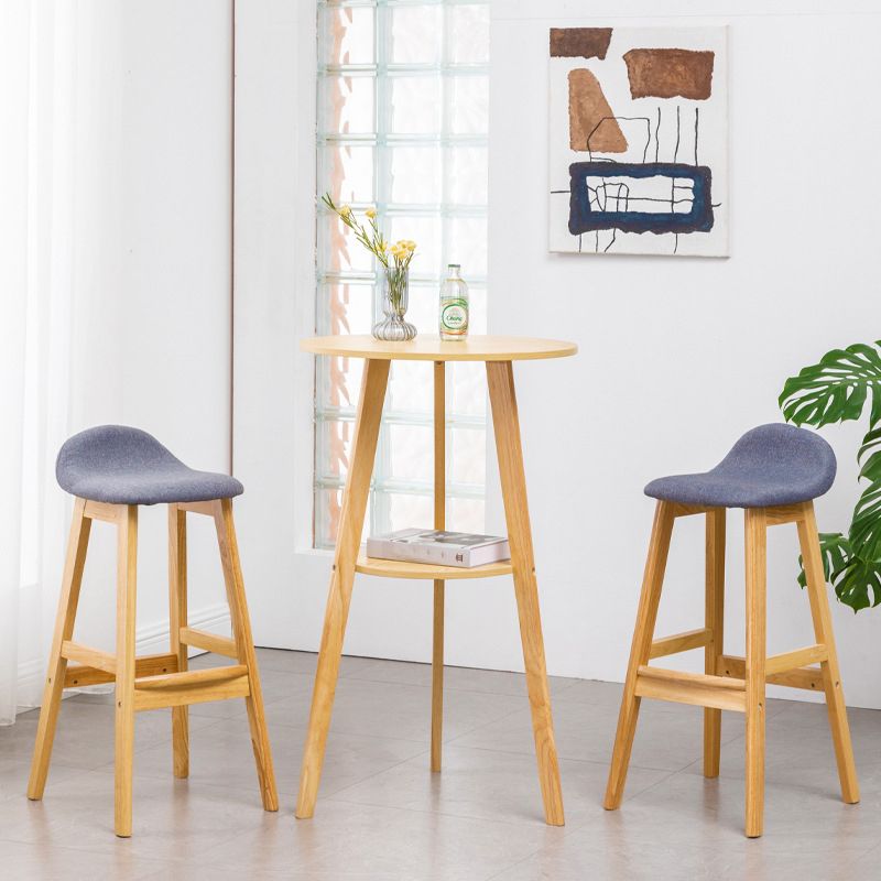 Simple Style Round Bar Table Wood Top Pub Table for Coffee Shop Clearhalo 'Bar Furniture' 'Bar Tables' 'bar_tables' 'furn' 'furn_bar_tables' 'Furniture' 'furniture_bar_tables' 'Kitchen & Dining Furniture' 1200x1200_33db744e-67a1-4fdc-a1ae-a12a036ba523