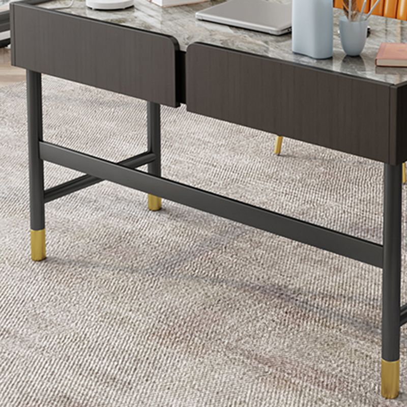 Tâches de forme rectangulaire de bureau moderne des bureaux en pierre avec 2 tiroirs