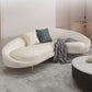 Wool Sloped Arm Sofa Contemporary Curved Sofa for Living Room