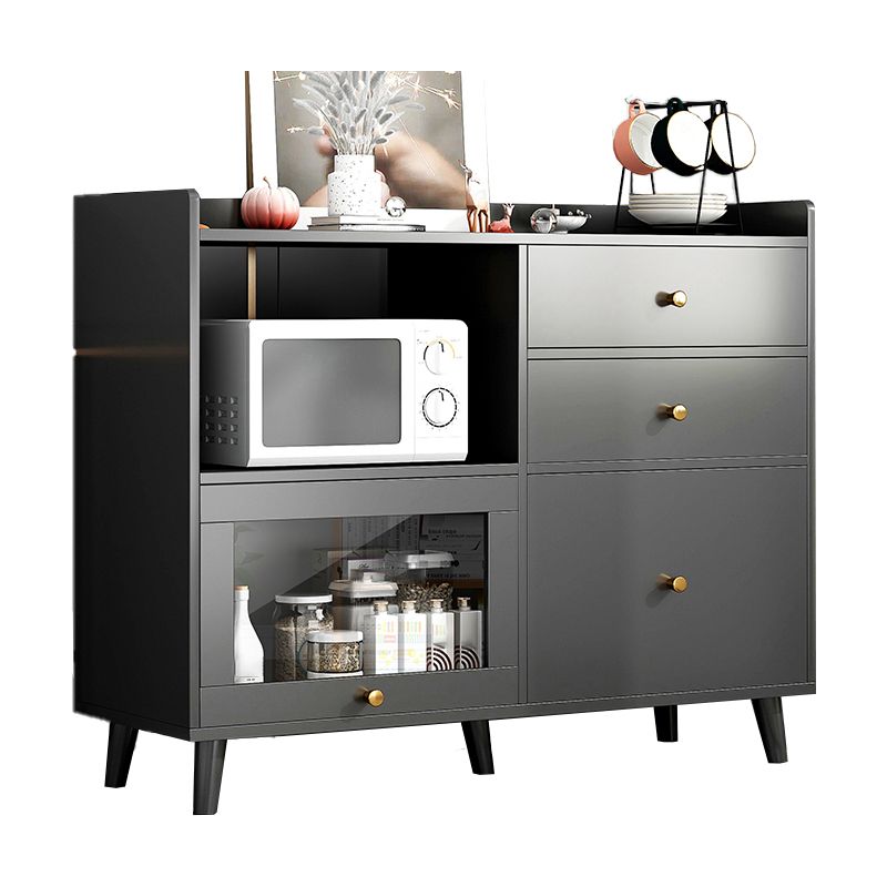 Modern Solid Wood Sideboard Table 1-Drawer Sideboard in Gray Clearhalo 'buffet_sideboard' 'Buffets & Sideboards' 'furn' 'furn_buffet_sideboard' 'Furniture' 'furniture_buffet_sideboard' 'Kitchen & Dining Furniture' 1200x1200_33de887a-e51e-418a-a110-7e5fab53f484