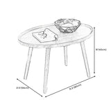 モダンラウンド/楕円形の木材エンドテーブルトレイトップソファサイドテーブルブラック/ホワイト/ブラウン