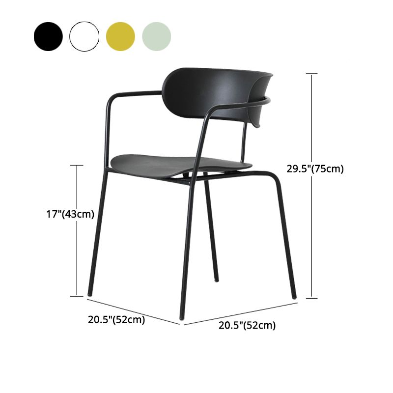 Industrial Metal Balcony Arm Chair Matte Finish Open Back Dining Chair (Set of 4) Clearhalo ' kitchen&dining_furn' 'Dining Chairs' 'Dining Tables & Seating' 'dining_chair' 'furn' 'furn_dining_chair' 'Furniture' 'furniture_dining_chair' 'Kitchen & Dining Furniture' 'kitchen' 1200x1200_33e02900-2a73-4180-a35c-1a235621f7c9