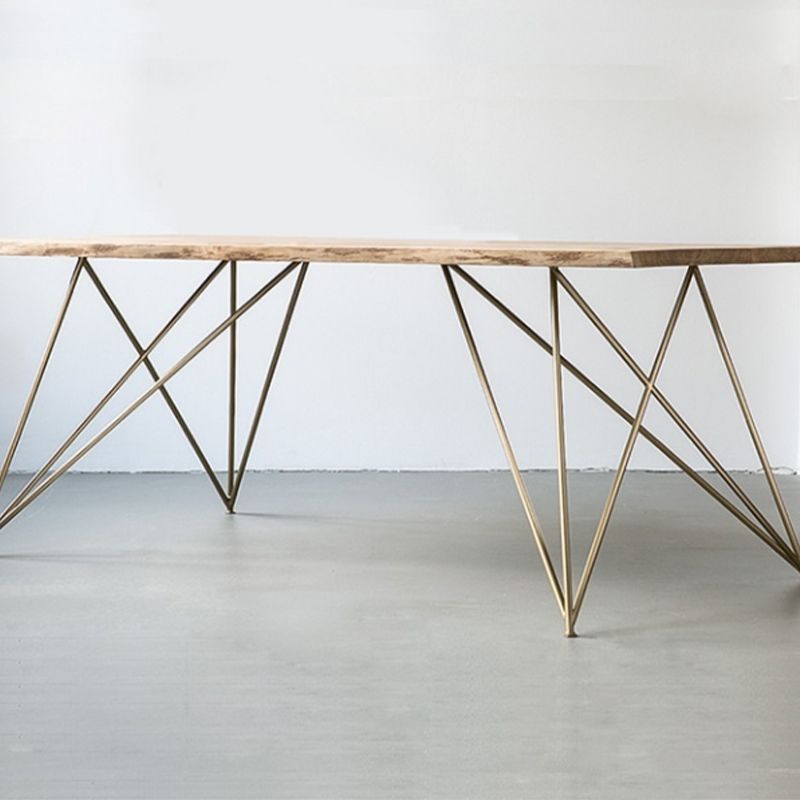 Rectangle 4 Legs Luxury Dining Table Solid Wood Fixed Table for Kitchen Clearhalo 'Dining Tables & Seating' 'Dining Tables' 'dining_table' 'furn' 'furn_dining_table' 'Furniture' 'furniture_dining_table' 'Kitchen & Dining Furniture' 'kitchen' 'kitchen_dining_table' 1200x1200_33e02fd7-aef4-42d9-a04a-31998540f148