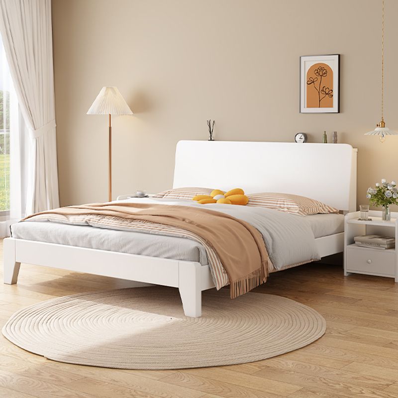 Solid Wood Standard Bed Modern White Bed Frame with Headboard Clearhalo 'Bedroom Furniture' 'Beds' 'furn' 'furn_beds' 'Furniture' 1200x1200_33e1403c-28cf-46fd-93f6-1931fafd406e