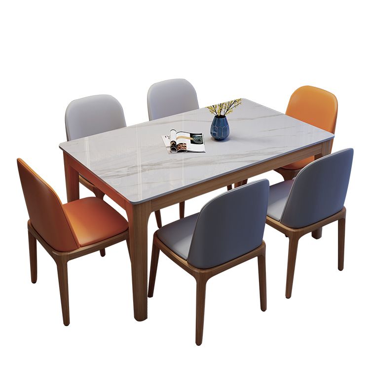 Table à manger moderne du milieu du siècle Top Top Natural Finish Mands Dîner Table sans chaise