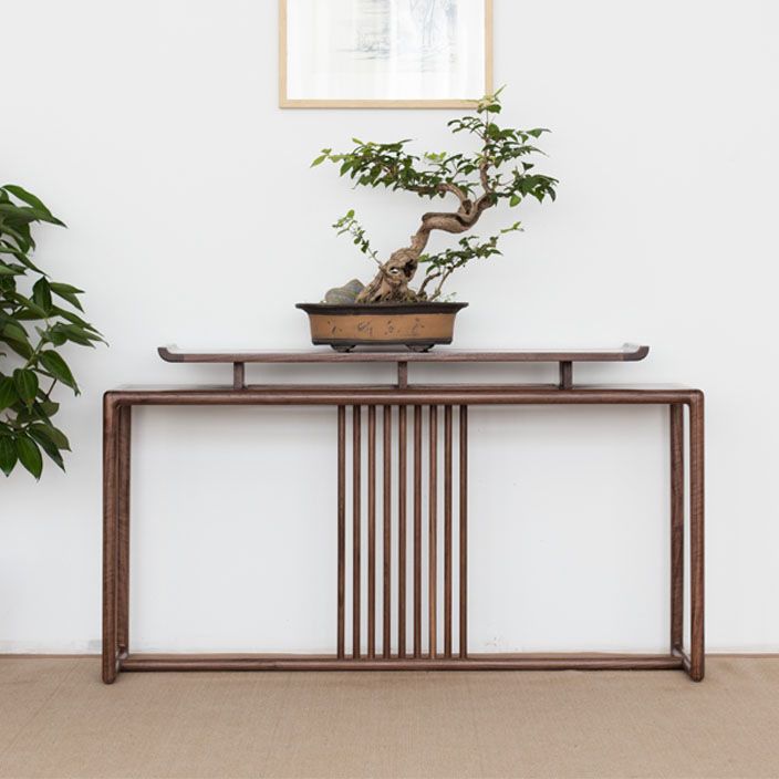 Vaste houten rechthoekige console tabel 1-plank accenttafel voor hal