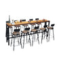 Table de bar industrielle Table de pub rectangulaire en bois massif pour l'intérieur