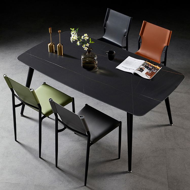 Leather Upholstered Dining Armless Chairs Dining Side Chairs with Metal Legs Clearhalo ' kitchen&dining_furn' 'Dining Chairs' 'Dining Tables & Seating' 'dining_chair' 'furn' 'furn_dining_chair' 'Furniture' 'furniture_dining_chair' 'Kitchen & Dining Furniture' 'kitchen' 1200x1200_33e39b8f-ff9c-40a0-abed-3d56f4f8adf7