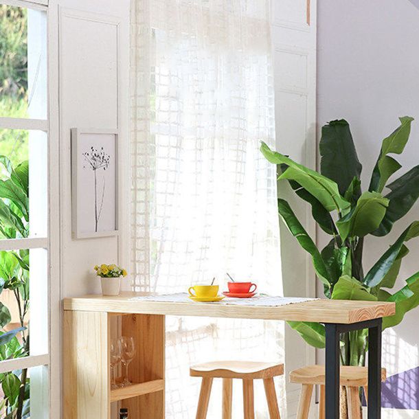 Contemporary Style Wooden Table Dining Bar Counter Table for Kitchen Clearhalo 'Bar Furniture' 'Bar Tables' 'bar_tables' 'Furniture' 'furniture_bar_tables' 'Kitchen & Dining Furniture' 1200x1200_33e43370-c882-44d7-8c2b-9081f493251d