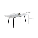 White Top Table with 4 Metal Legs Industrial Rectangle Dining Table Clearhalo 'Dining Tables & Seating' 'Dining Tables' 'dining_table' 'furn' 'furn_dining_table' 'Furniture' 'Kitchen & Dining Furniture' 1200x1200_33e61631-974a-4613-ad05-39268f22078f