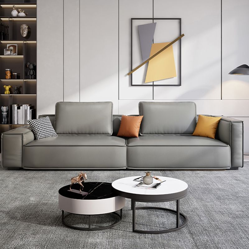 Faux Leather Living Room 3-seater Sofa Square Arm Standard Cushions Settee Clearhalo 'furn' 'furn_sofas' 'Furniture' 'furniture_sofas' 'Living Room Furniture' 'Sofa' 'sofas' 1200x1200_33e6ffe5-44d5-4693-ac43-76687b31a5d7