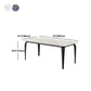 Table de salle à manger noire à 4 pieds Table de dinette industrielle rectangulaire avec dessus en pierre