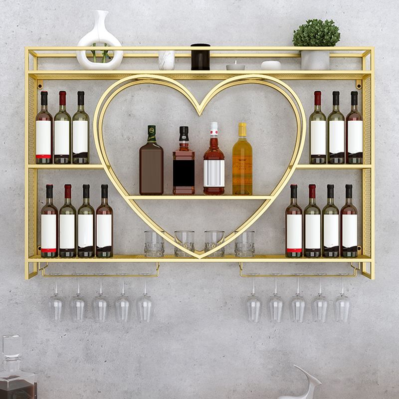 Metal Wine Holder Rack Wall Mounted Wine Shelf with Storage Shelves Clearhalo 'furn' 'furn_wine_racks' 'Furniture' 'Kitchen & Dining Furniture' 'Wine Racks' 'wine_racks' 1200x1200_33e7aba7-821f-4522-a315-466d4ea979a8