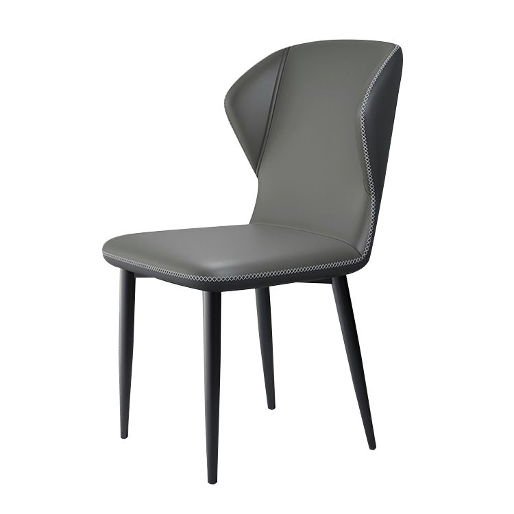 Contemporary Parsons Side Chair Matte Finish Leather Curved Chair for Brasserie Clearhalo ' kitchen&dining_furn' 'Dining Chairs' 'Dining Tables & Seating' 'dining_chair' 'furn' 'furn_dining_chair' 'Furniture' 'furniture_dining_chair' 'Kitchen & Dining Furniture' 'kitchen' 1200x1200_33e7b661-433a-4803-8b90-f9d7afac5e53