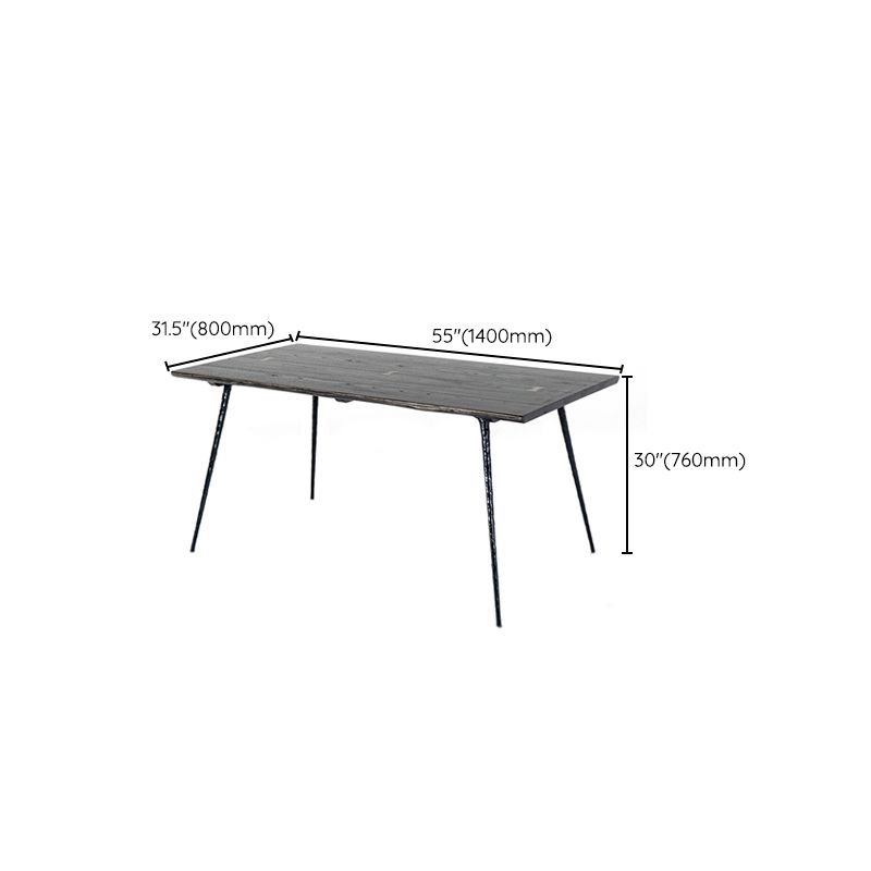 Industriële eettafel Rechthoekige houten eettafel voor eetkamer