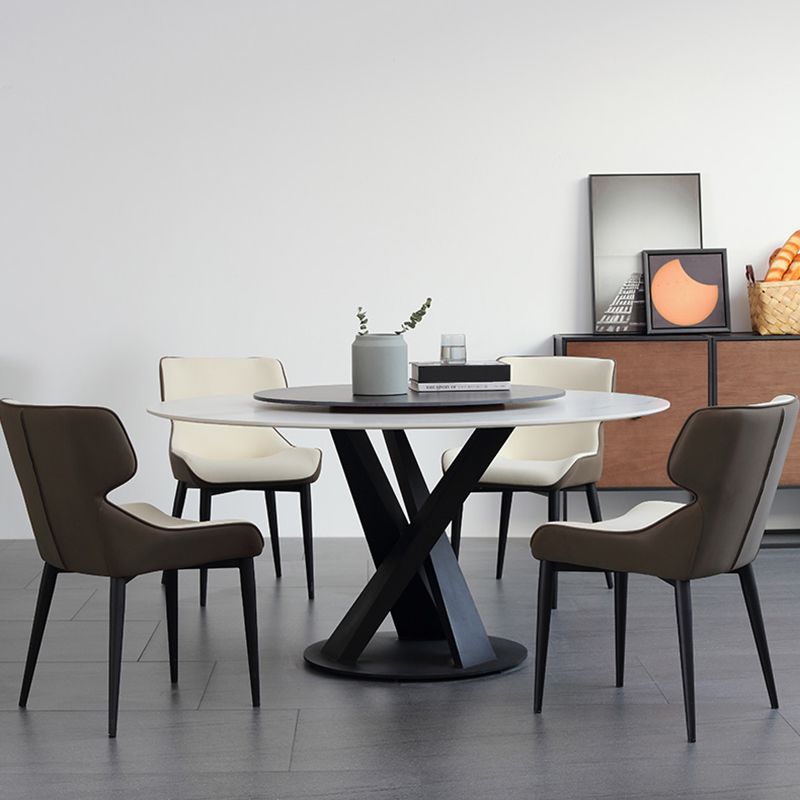 Contemporary Sintered Stone Table Standard Round Dining Table with Pedestal Base Clearhalo ' dining_table' 'Dining Tables & Seating' 'Dining Tables' 'furn' 'furn_dining_table' 'Furniture' 'furniture_dining_table' 'Kitchen & Dining Furniture' 'kitchen&dining_furn' 'kitchen' 'kitchen_dining_table' 1200x1200_33e92851-4a27-4f5f-b06c-ac86701cff12