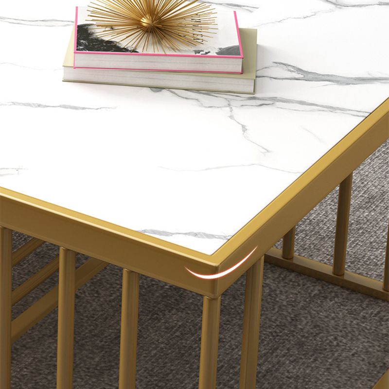 Table basse en ardoise moderne avec table à cocktails de jambes en métal pour le salon