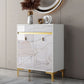 Credenza a buffet in legno di credenza in stile glam con armadi e cassetti